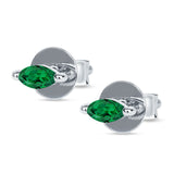 Marquise Solitaire Stud Earring Cubic Zirconia 925 Sterling Silver