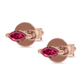 Marquise Solitaire Stud Earring Cubic Zirconia 925 Sterling Silver