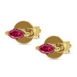 Marquise Solitaire Stud Earring Cubic Zirconia 925 Sterling Silver