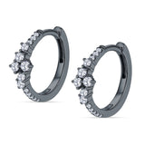 Minimalist 12.7mm Round Cubic Zirconia Hoop Earrings 925 Sterling Silver