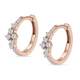 Minimalist 12.7mm Round Cubic Zirconia Hoop Earrings 925 Sterling Silver