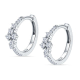 Minimalist 12.7mm Round Cubic Zirconia Hoop Earrings 925 Sterling Silver