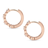 Minimalist 18mm Round Cluster Cubic Zirconia Hoop Earrings 925 Sterling Silver