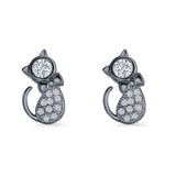 Cat Bow Stud Earring
