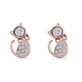 Cat Bow Stud Earring