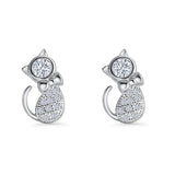 Cat Bow Stud Earring