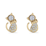 Cat Bow Stud Earring