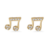 Music Note Stud Earrings