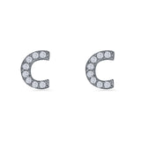 Half Circle Stud Earrings