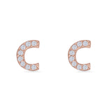 Half Circle Stud Earrings