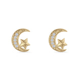 Star & Moon Stud Earrings