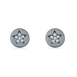 Round Star Stud Earrings