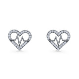 Heart Beat Wave Stud Earring