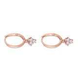 Trio CZ Dangle Drop Hoop Earring