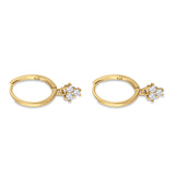 Trio CZ Dangle Drop Hoop Earring