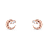 Crescent Moon & Star Stud Earrings