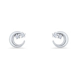 Crescent Moon & Star Stud Earrings