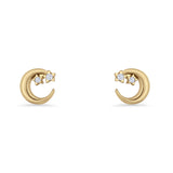 Crescent Moon & Star Stud Earrings