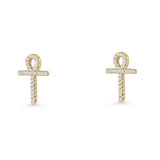 Ankh Cross Stud Earrings