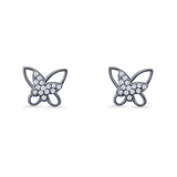 Butterfly CZ Stud Earrings