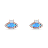 Evil Eye CZ Stud Earrings