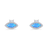 Evil Eye CZ Stud Earrings