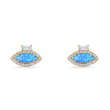 Evil Eye CZ Stud Earrings