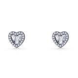 Heart CZ Stud Earrings