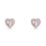 Heart CZ Stud Earrings