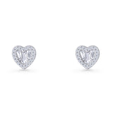 Heart CZ Stud Earrings