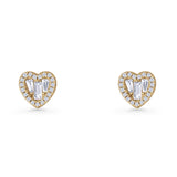 Heart CZ Stud Earrings
