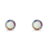 Round CZ Stud Earrings