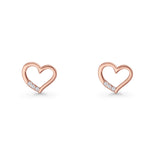 Open Heart CZ Stud Earrings