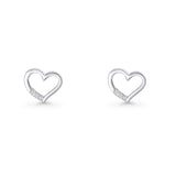 Open Heart CZ Stud Earrings