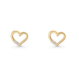 Open Heart CZ Stud Earrings