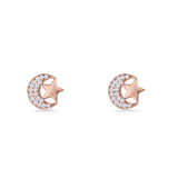 Moon & Star Stud Earrings