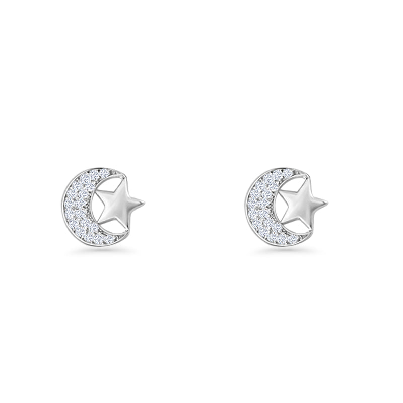 Moon & Star Stud Earrings