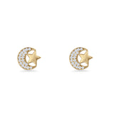 Moon & Star Stud Earrings