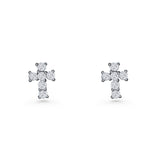 Solitaire Cross Stud Earrings