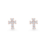 Solitaire Cross Stud Earrings