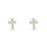 Solitaire Cross Stud Earrings