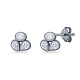 Three Stone Cartilage Stud Earrings
