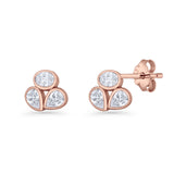 Three Stone Cartilage Stud Earrings