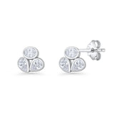 Three Stone Cartilage Stud Earrings