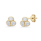 Three Stone Cartilage Stud Earrings