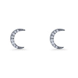 Crescent Moon Stud Earrings