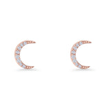 Crescent Moon Stud Earrings