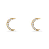 Crescent Moon Stud Earrings