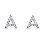 Initial A Stud Earrings
