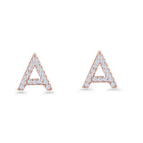 Initial A Stud Earrings